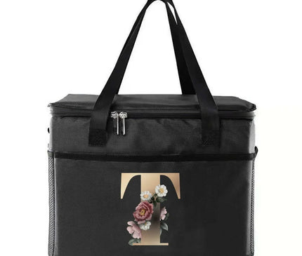 Sac Isotherme Déjeuner Initiale Ornée Fleurs