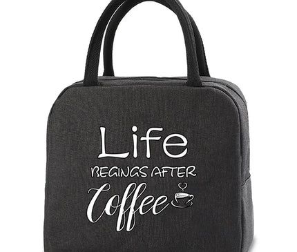 Sac Isotherme Toile Motif Café Déjeuner