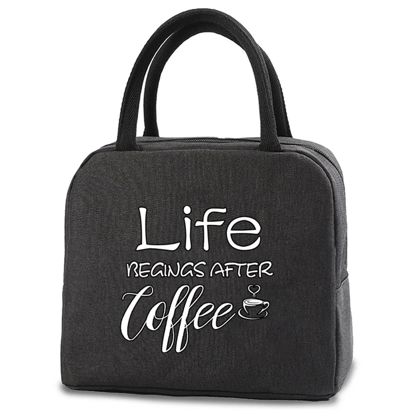 Sac Isotherme Toile Motif Café Déjeuner